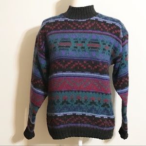 Vtg Woolrich Wool Knit Pullover Turtleneck Sweater